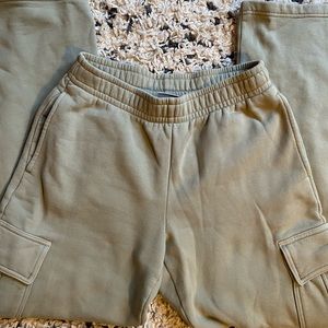 TNA FLEECE sea foam mega cargo sweatpants